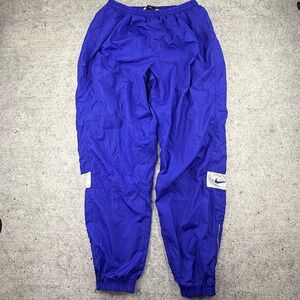 Vintage 90s Nike Team Blue White Swoosh Lined Ankle Zip Track Pants Mens 2XLT